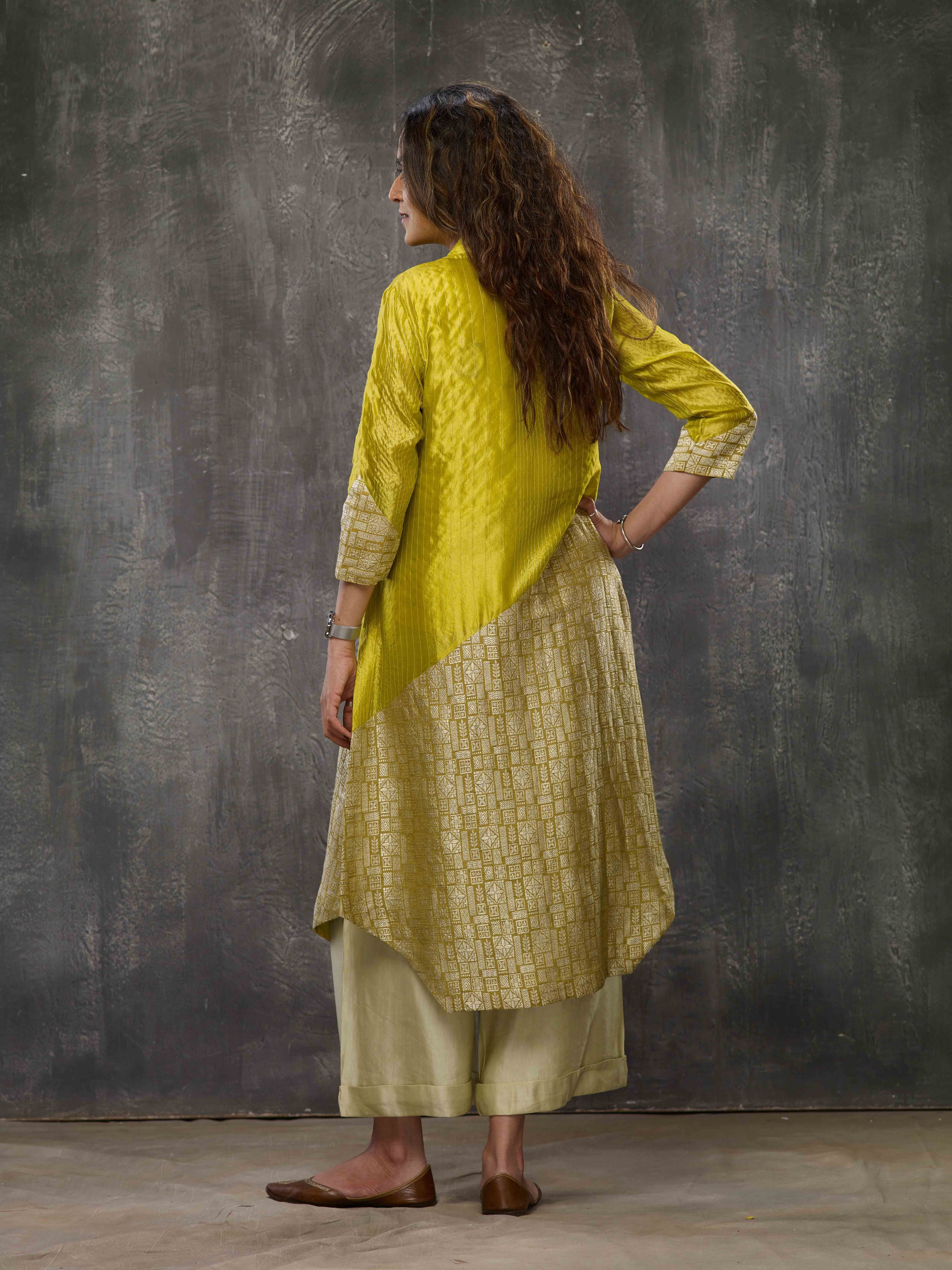Acid Yellow Kurta Set