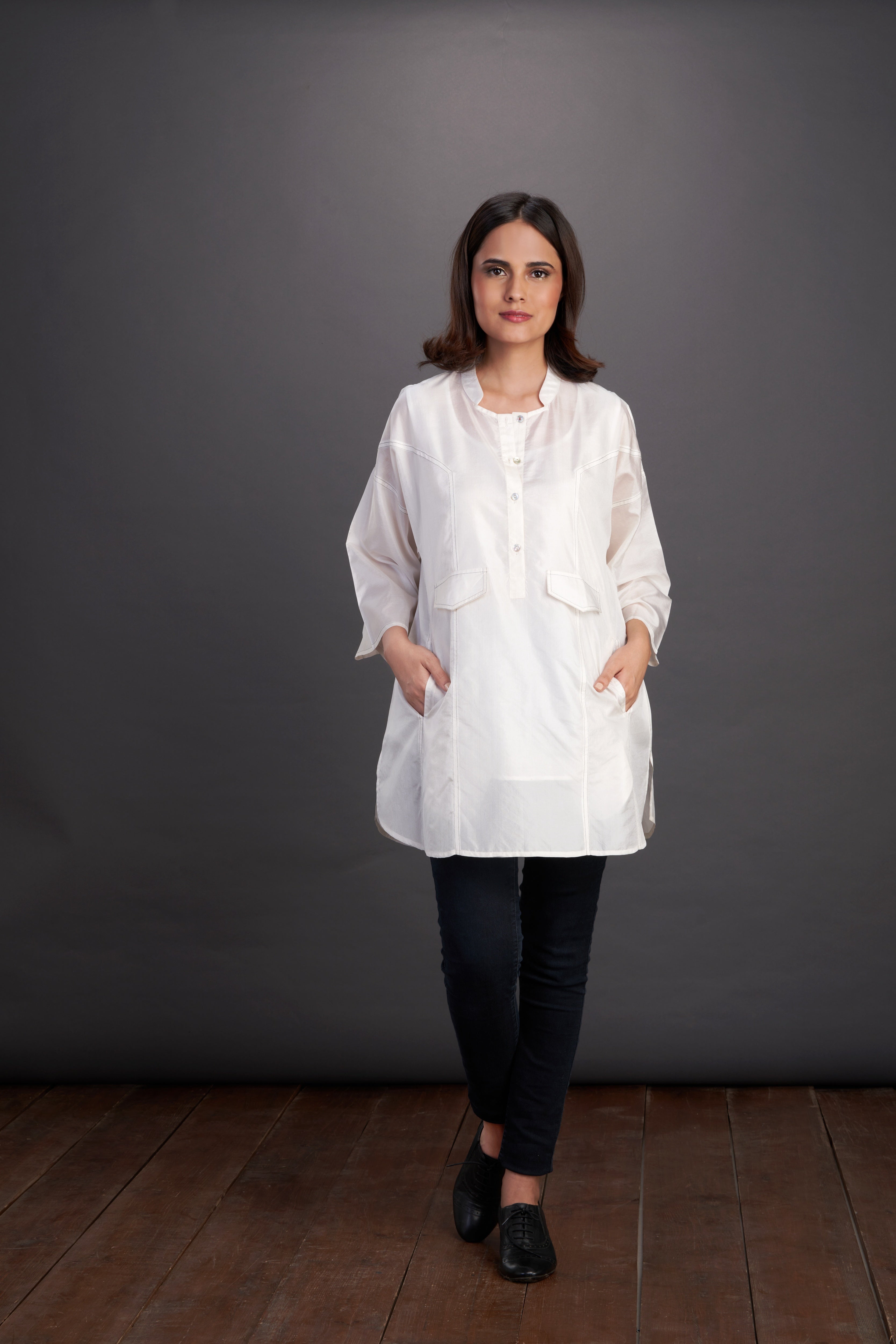 Drop Shoulder Double Stitchline Shirt