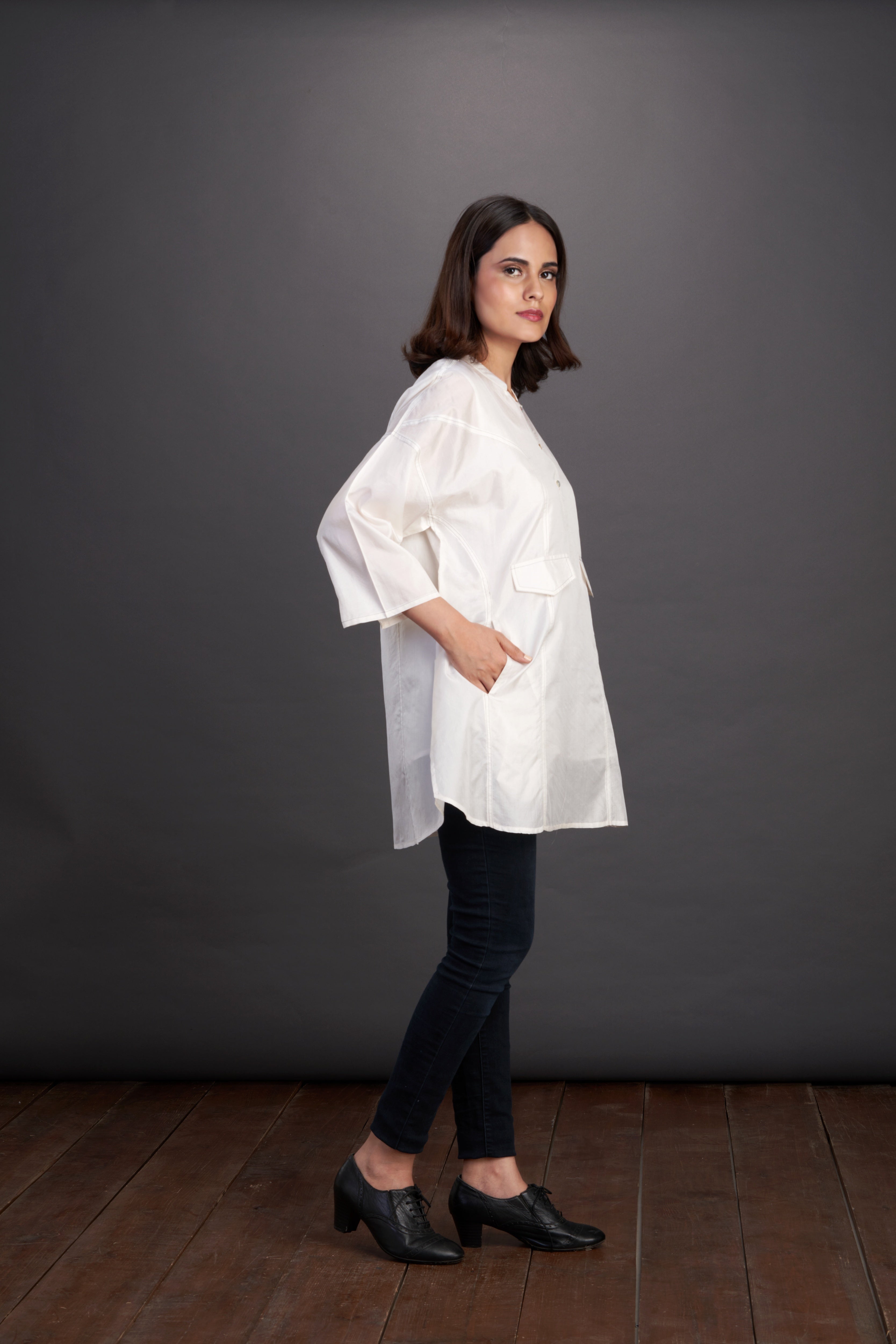 Drop Shoulder Double Stitchline Shirt