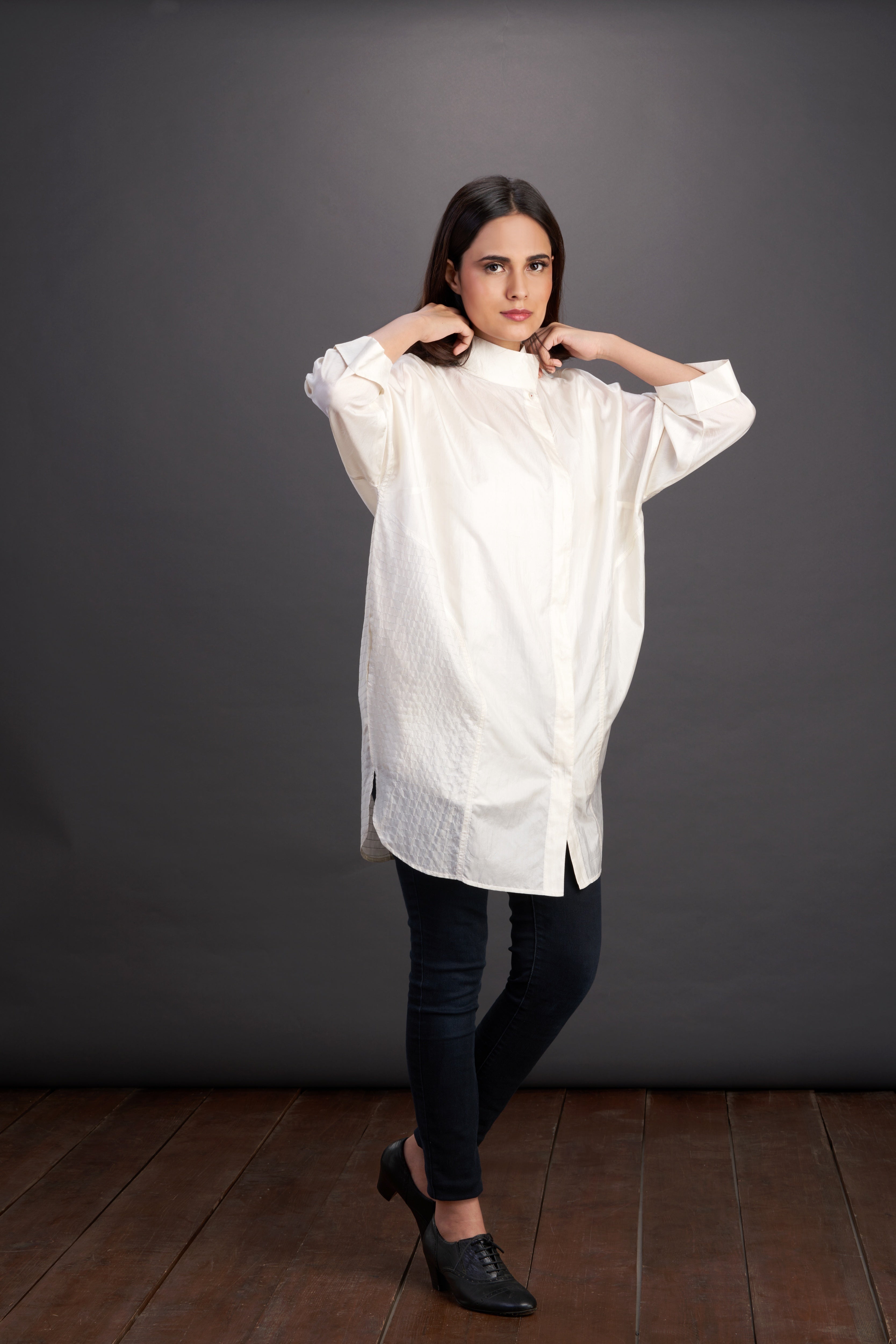 Assymetric Collar Top