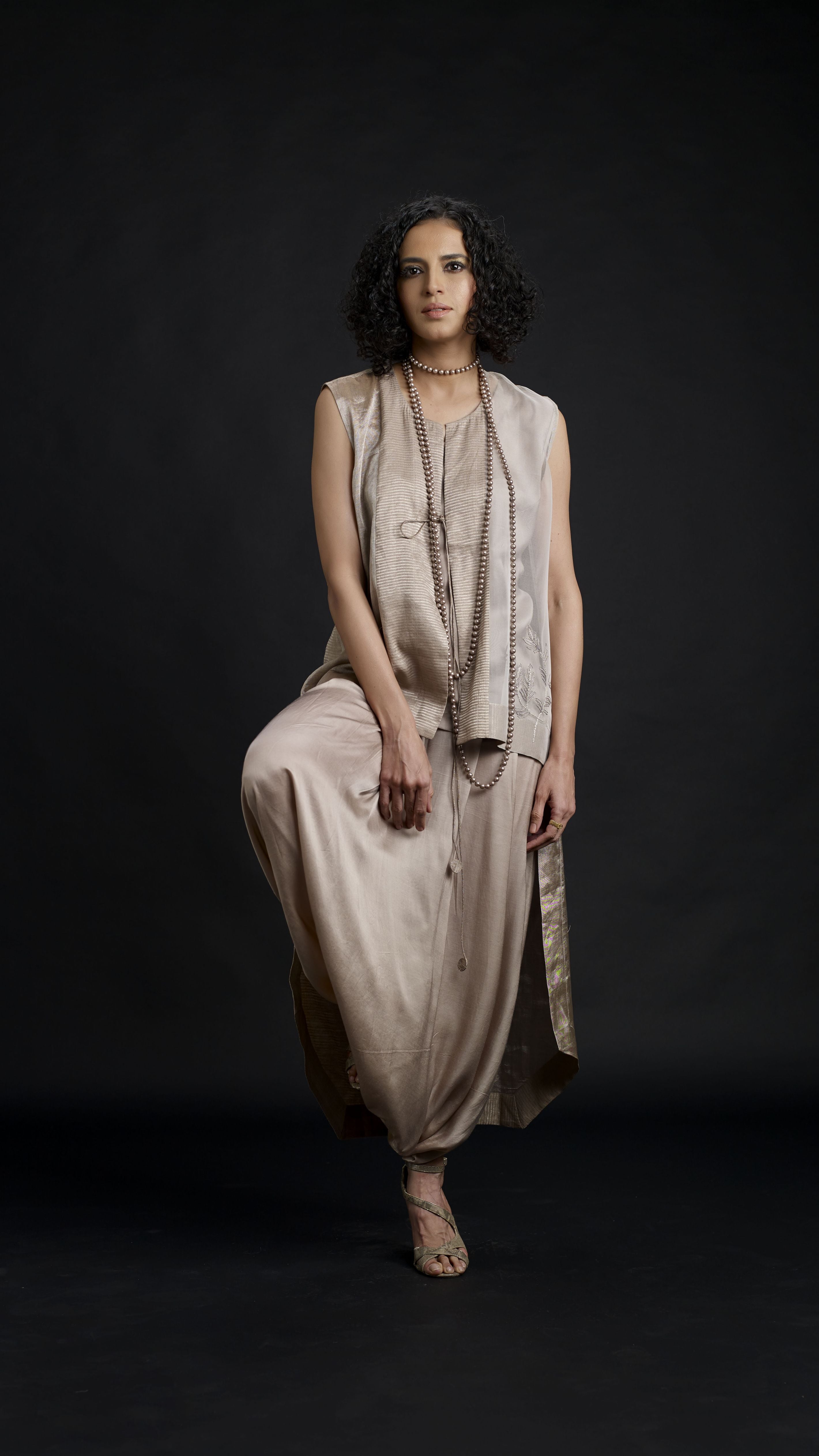 Zari And Satin Jacket Set