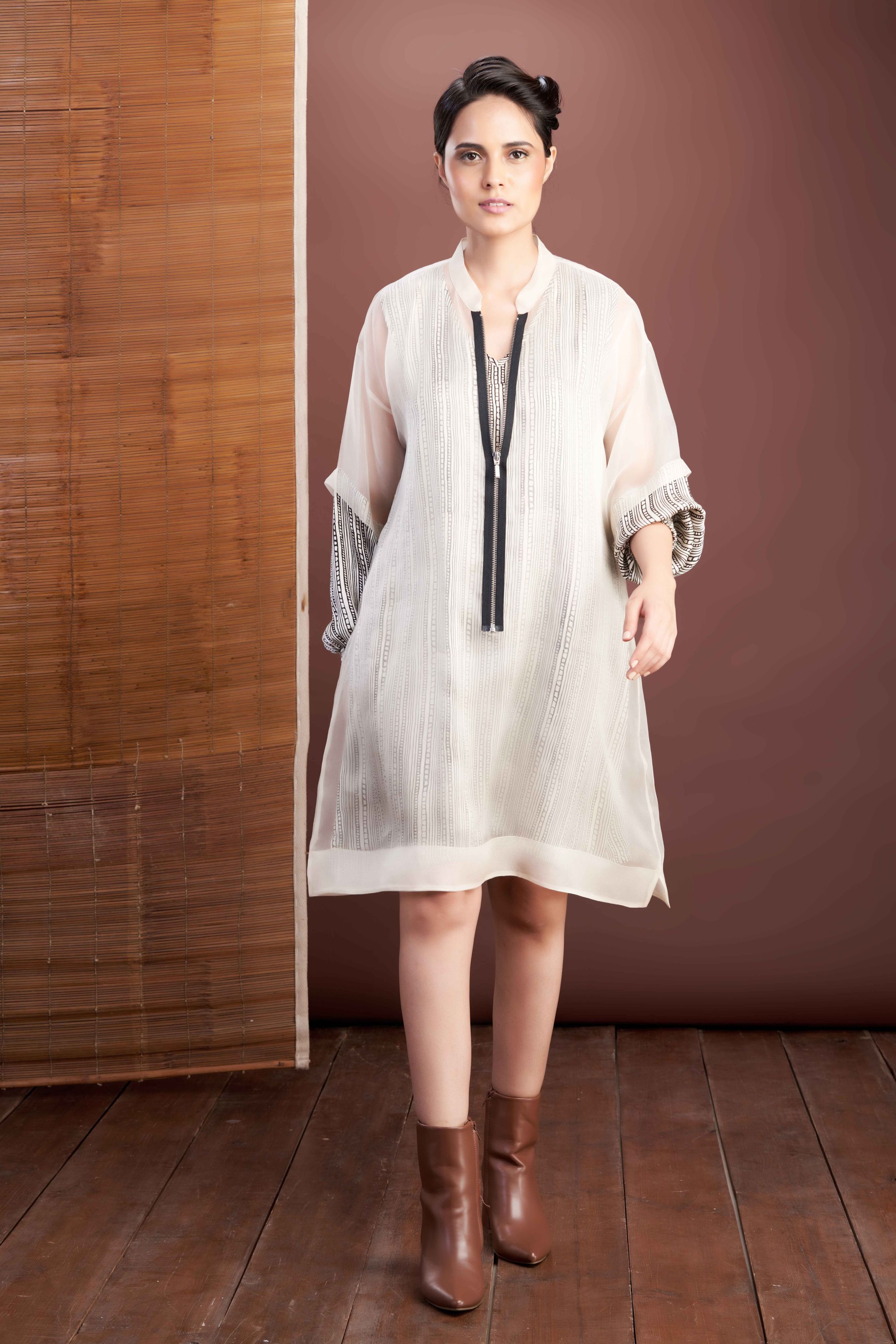 Two Layer Zipper Dress