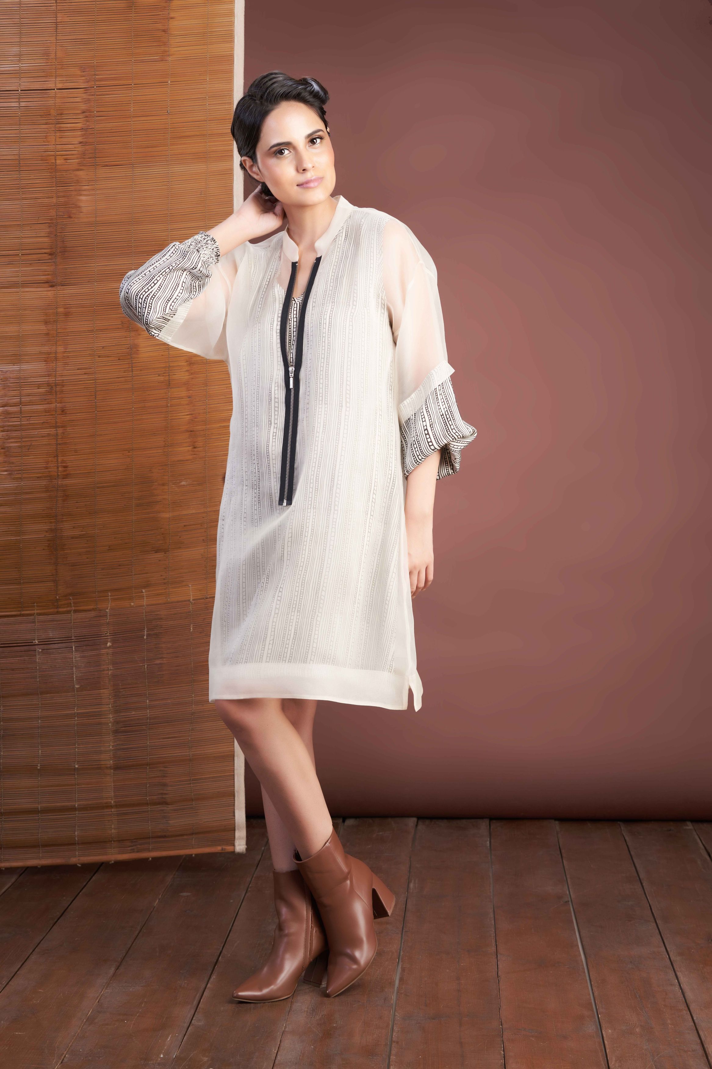 Two Layer Zipper Dress