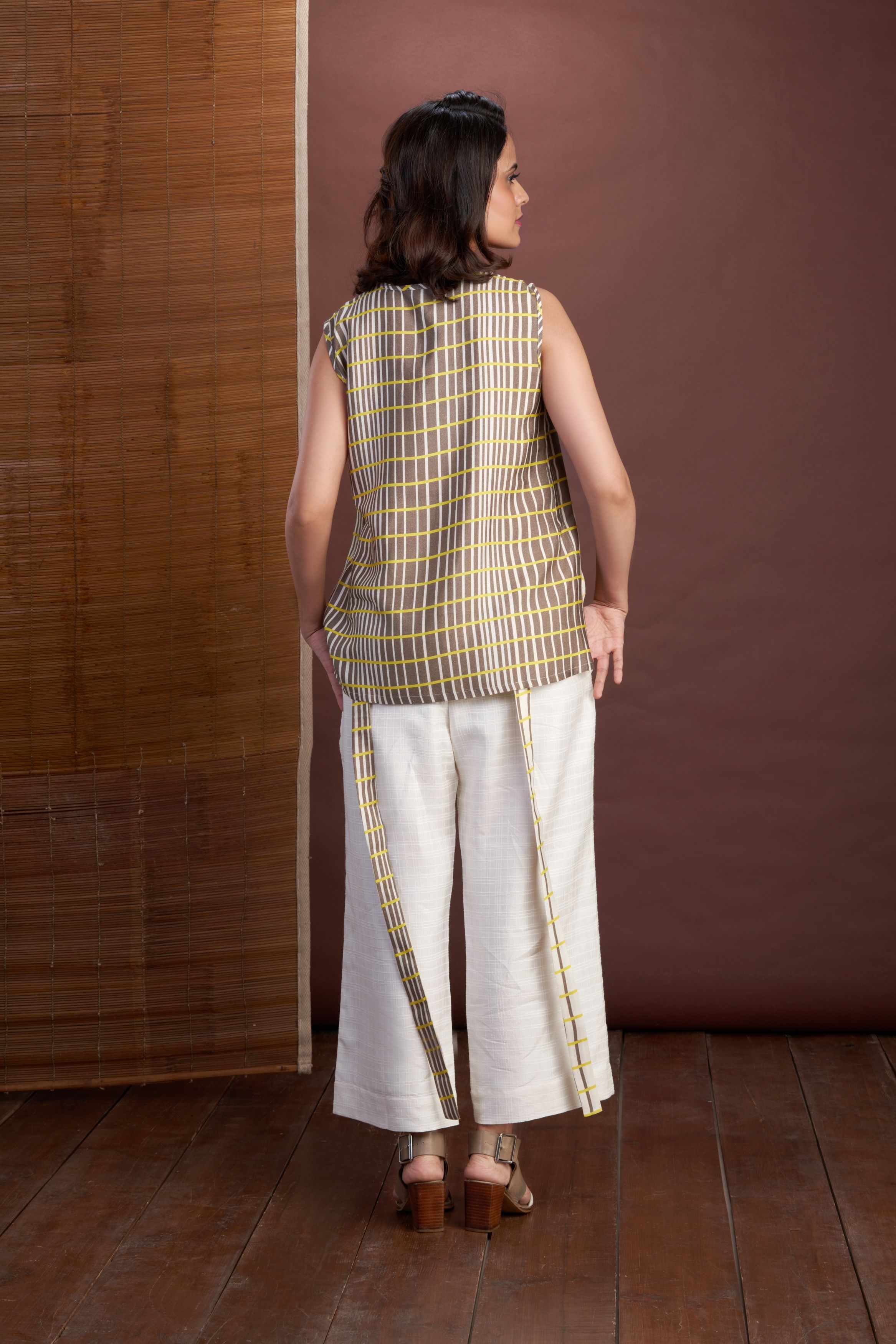 Yellow-Sleeveless Top