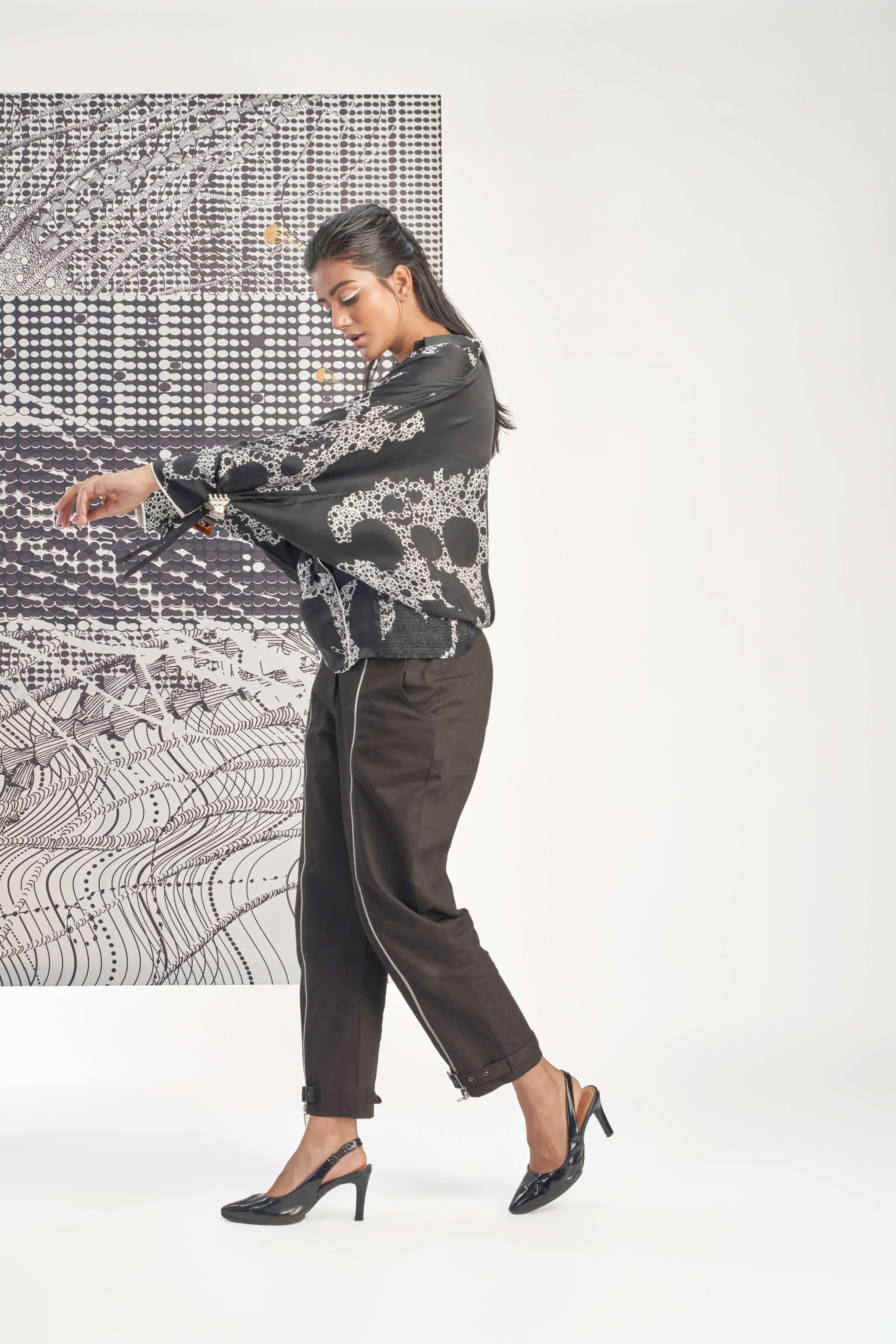 Black- Overlap Shirt