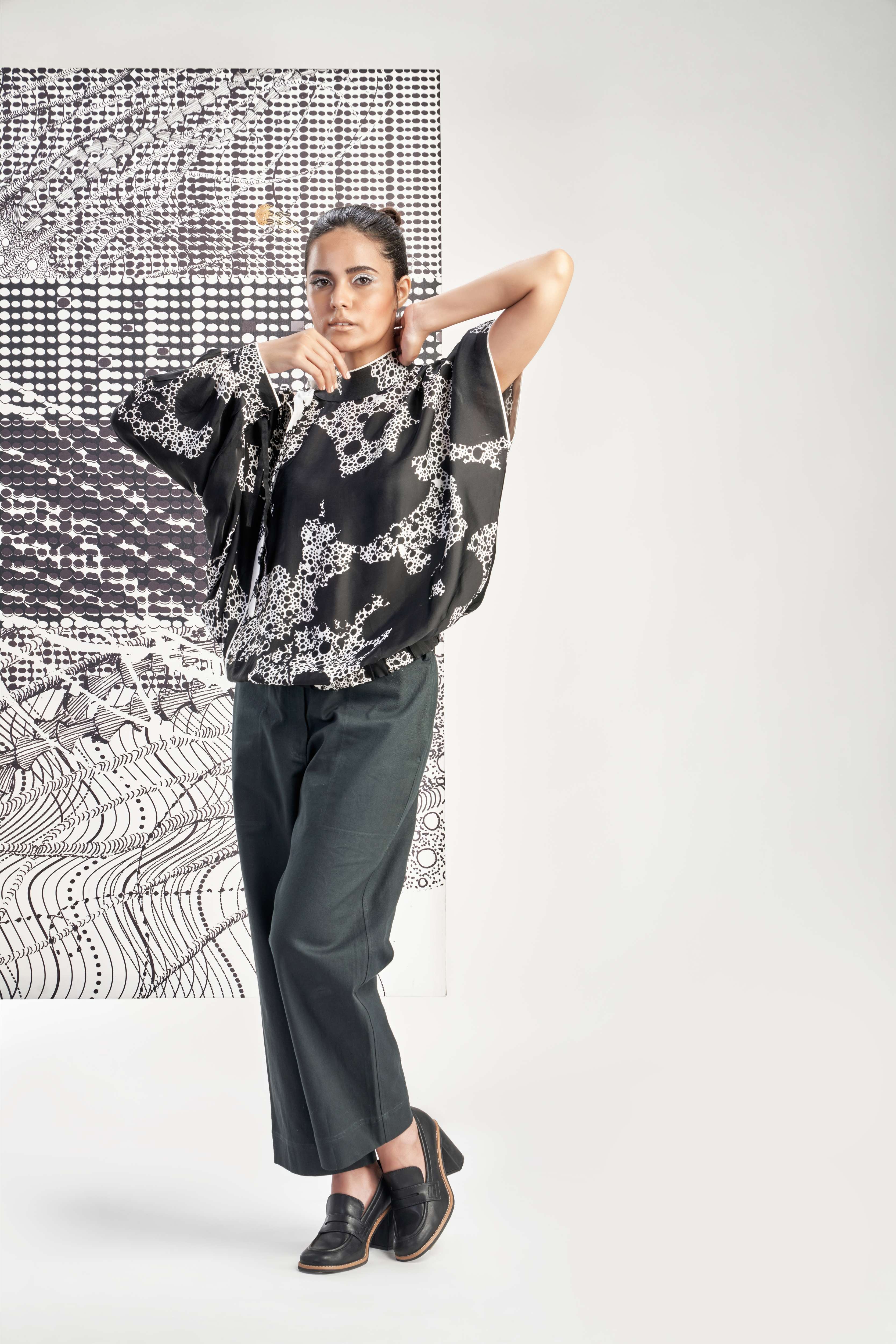 Black- Cold Shoulder Top