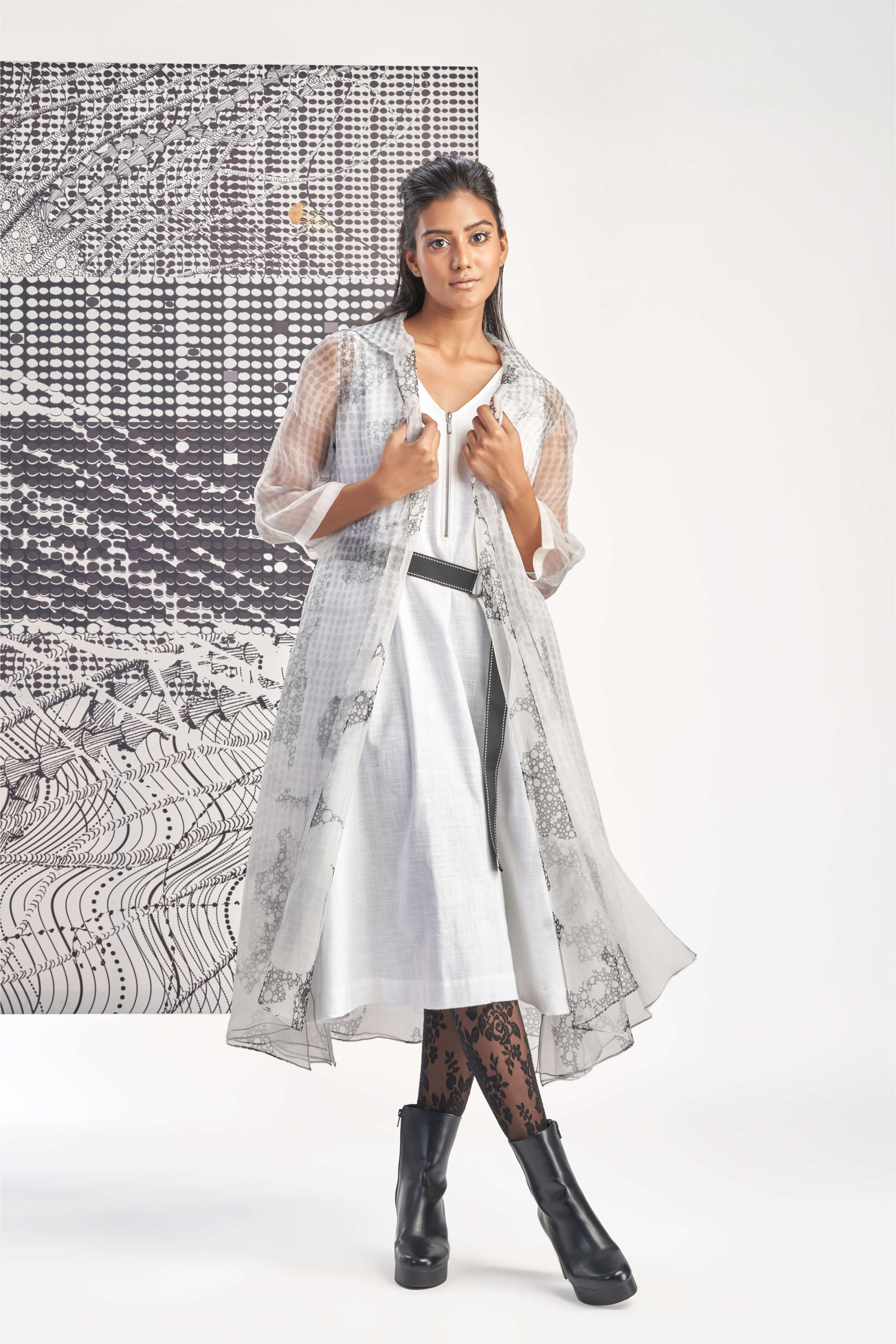 White- Sleeveless A-Line Dress