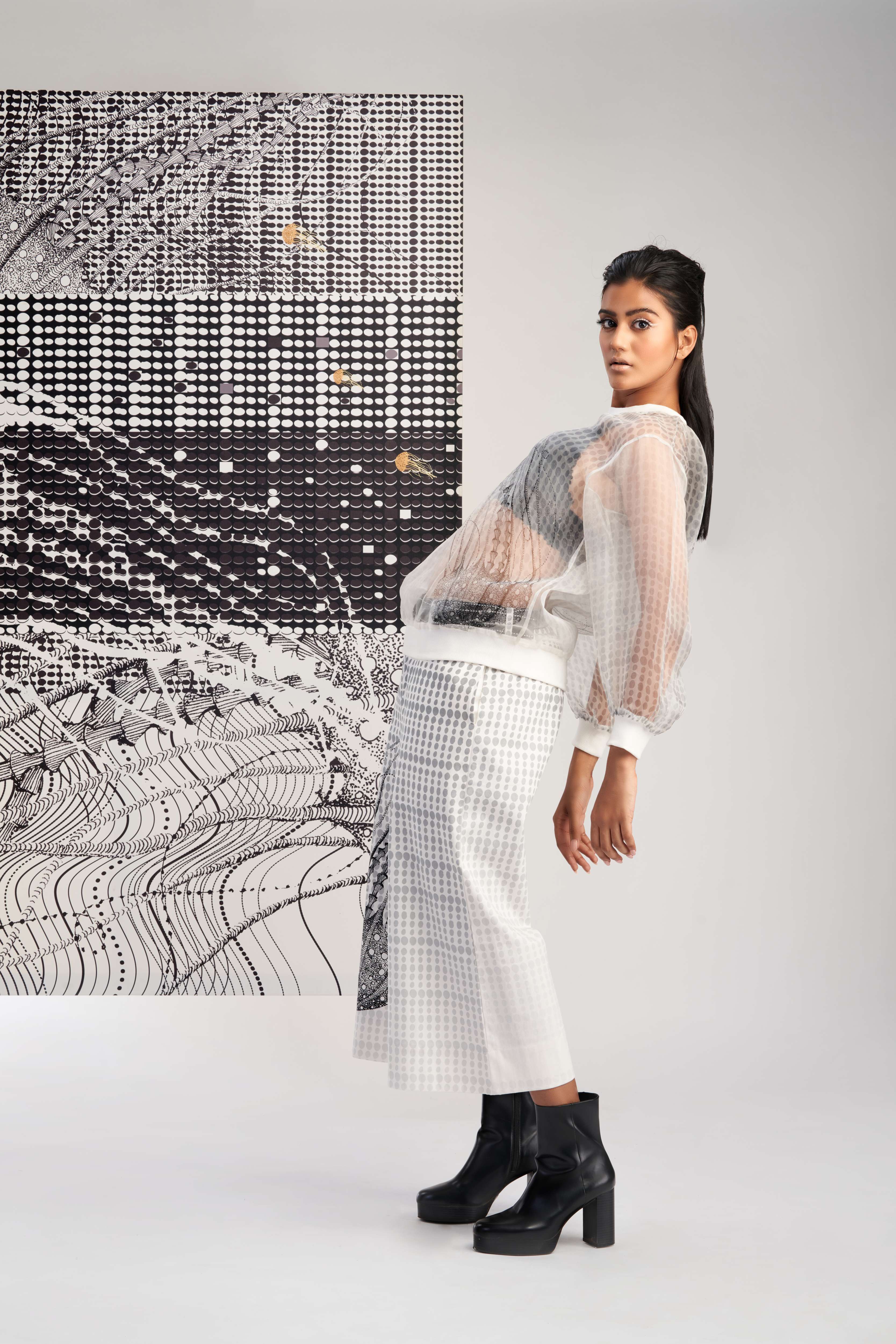 White- Organza Sweatshirt