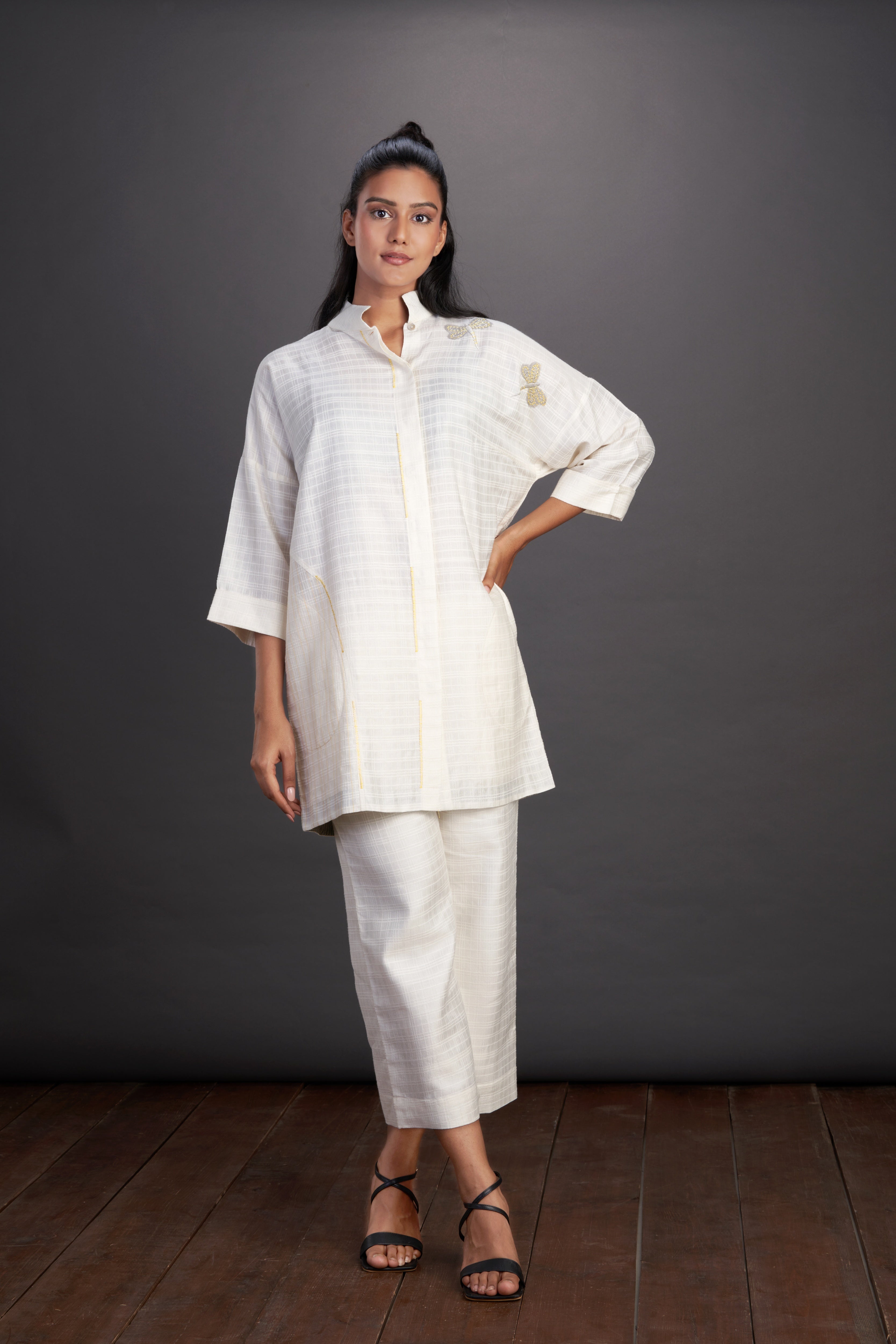 Assymetric Collar Top