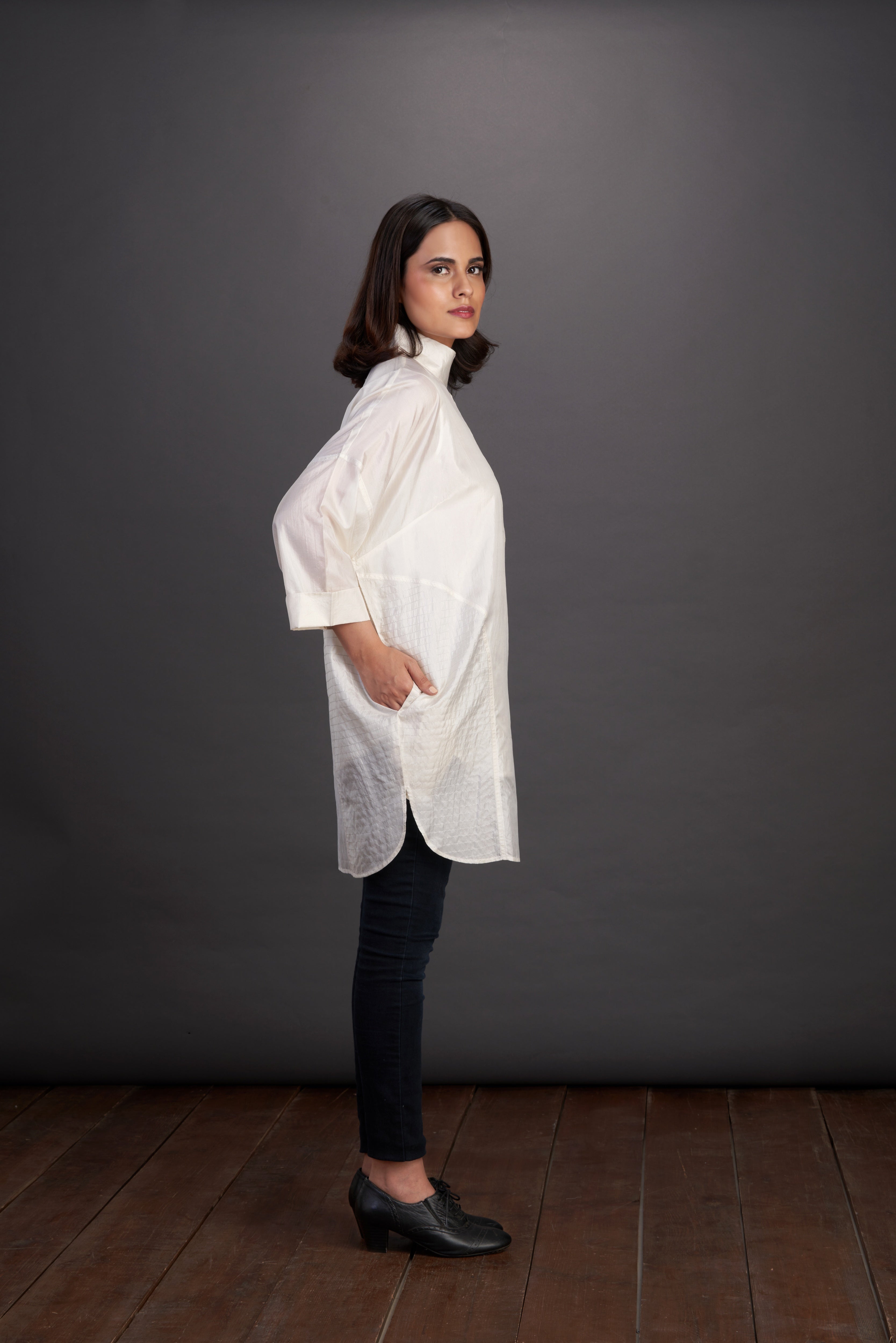 Assymetric Collar Top