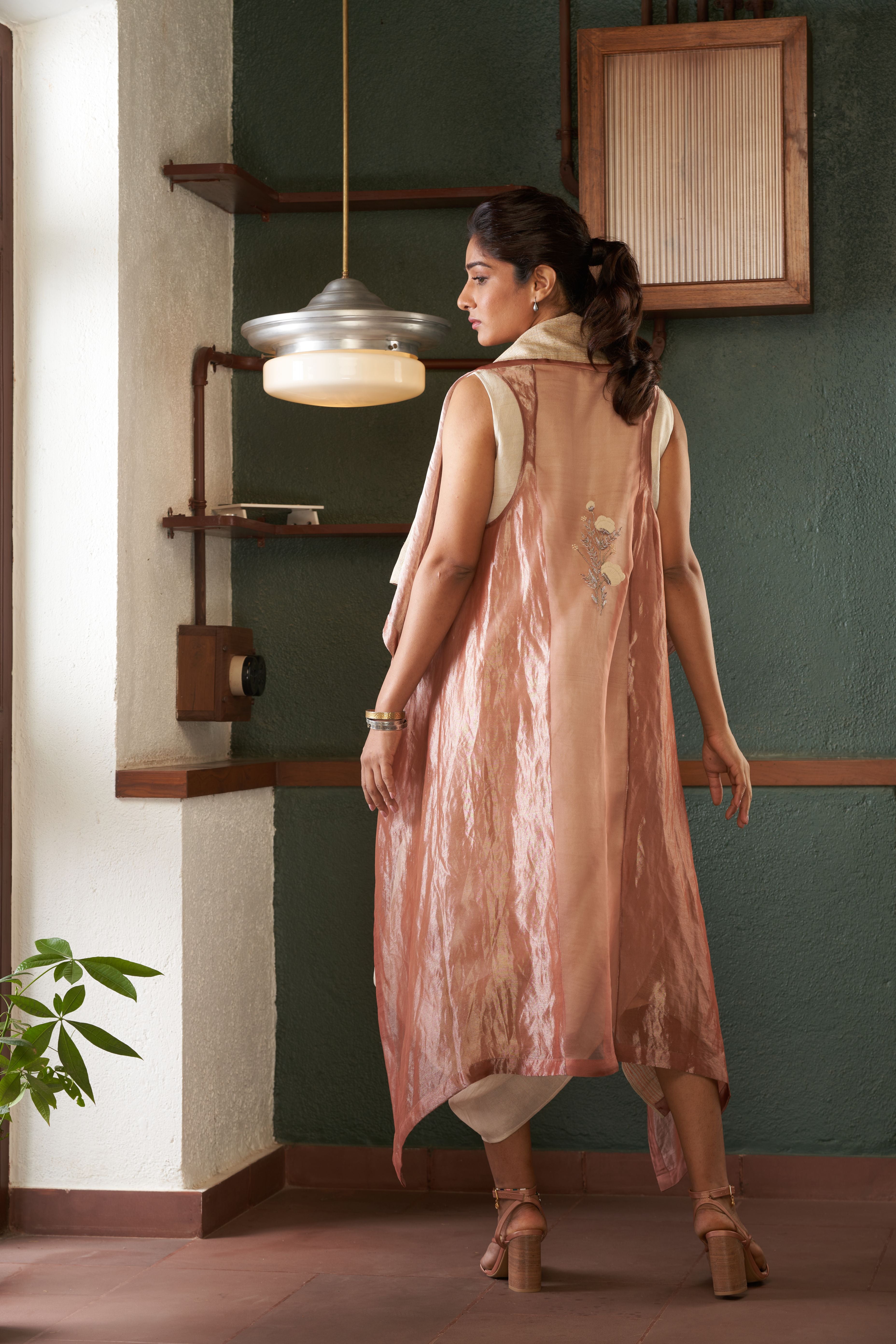 Ivory Cowl Dress Set