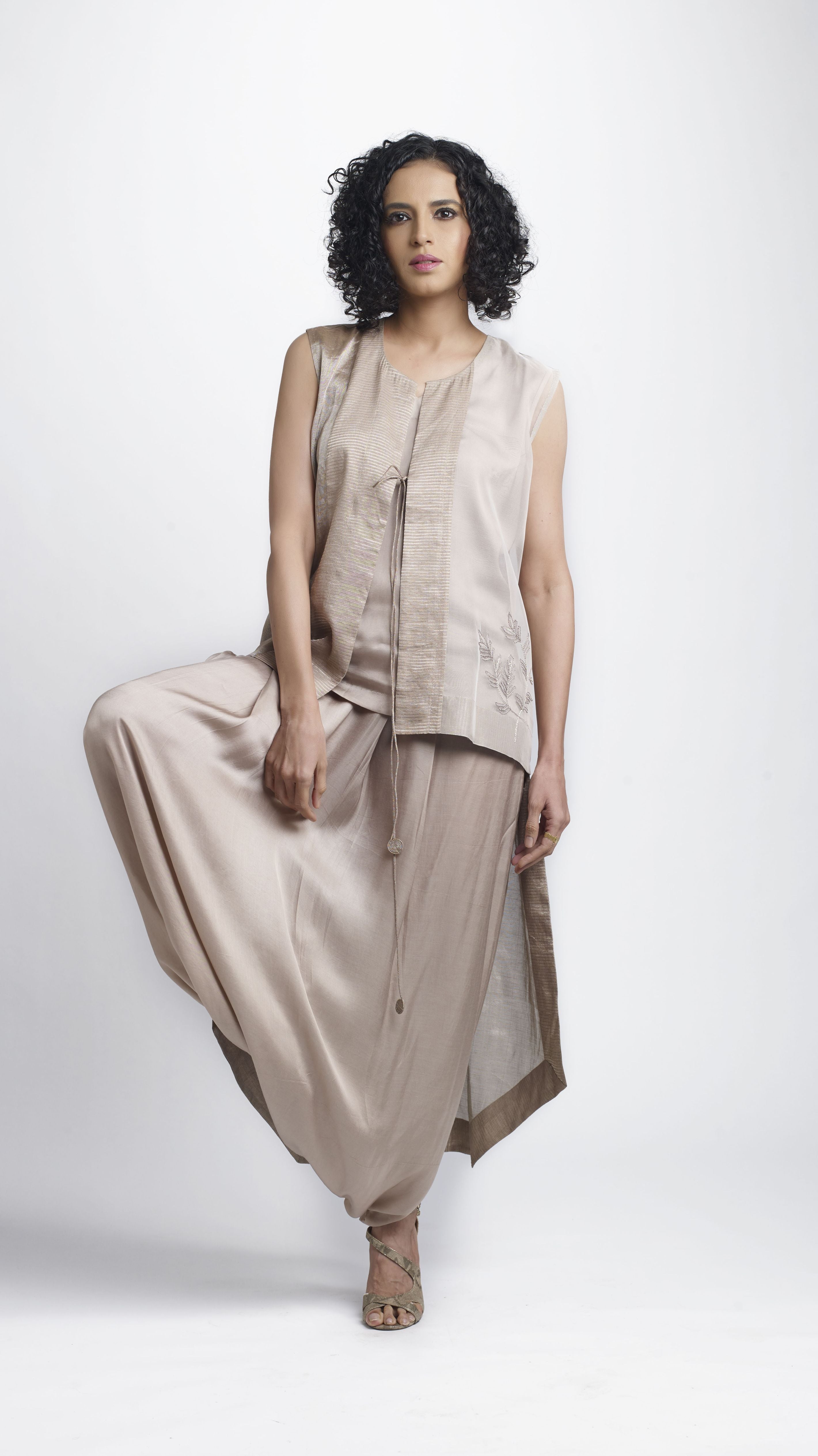 Zari And Satin Jacket Set