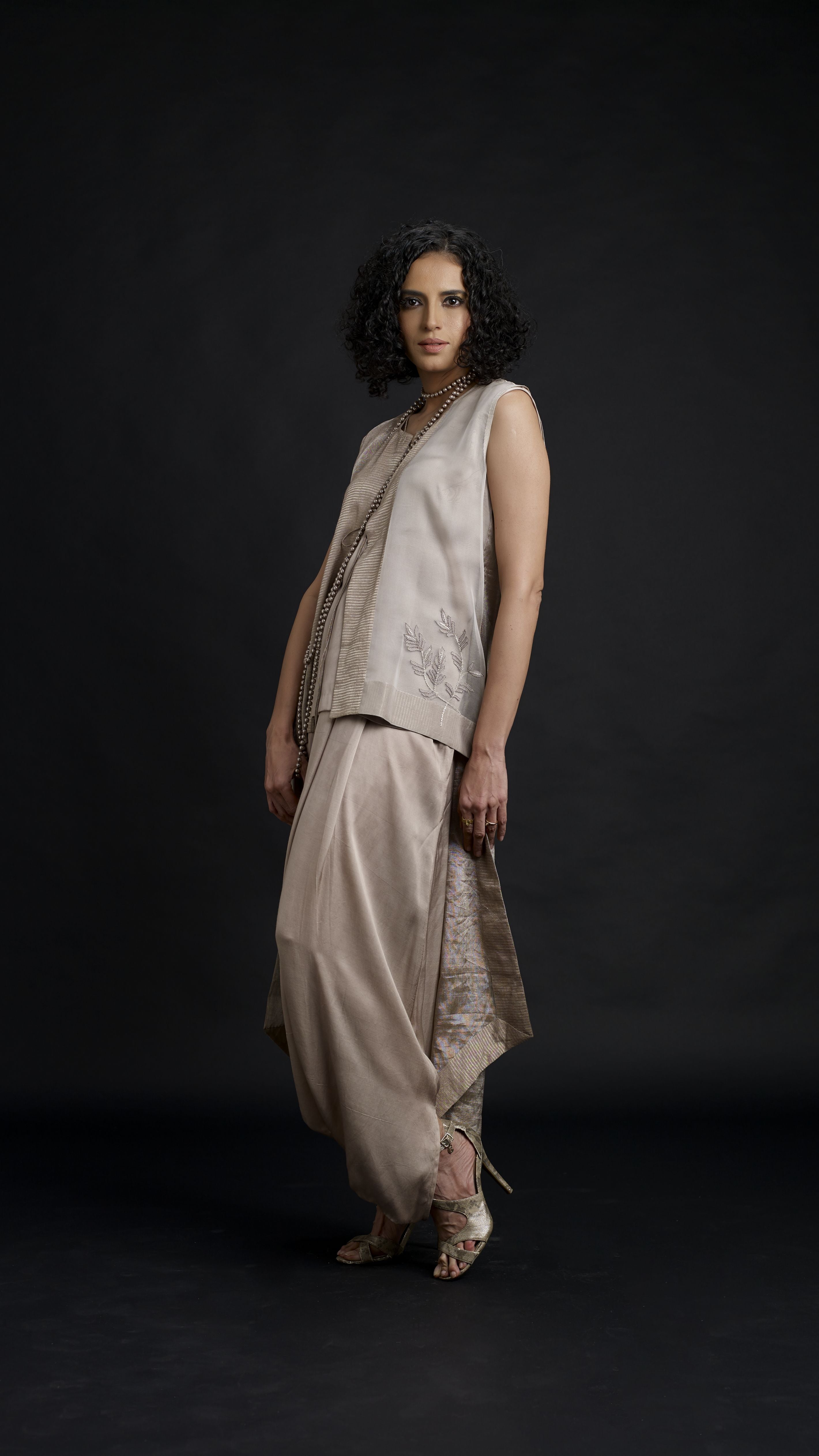 Zari And Satin Jacket Set