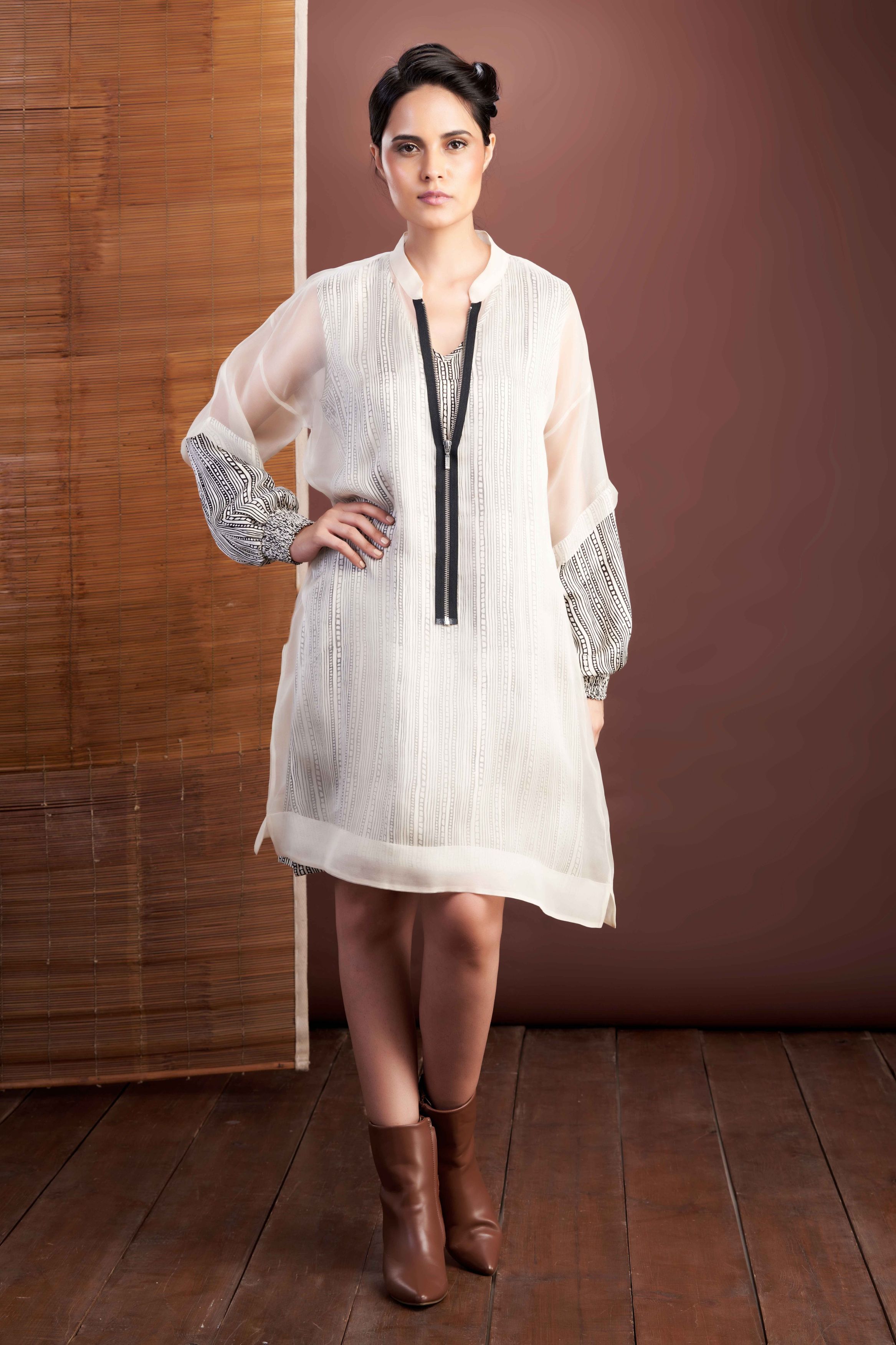 Two Layer Zipper Dress