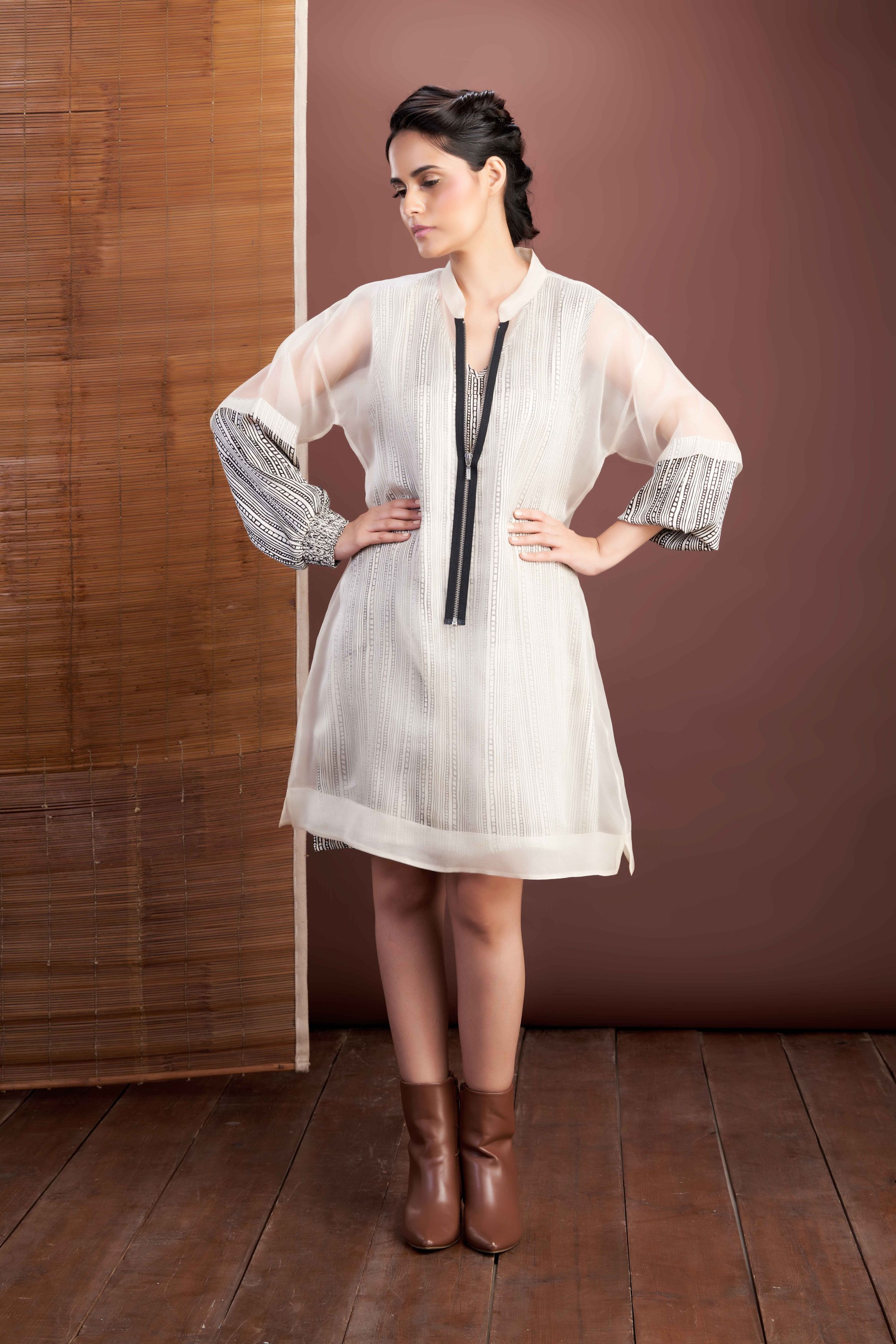 Two Layer Zipper Dress