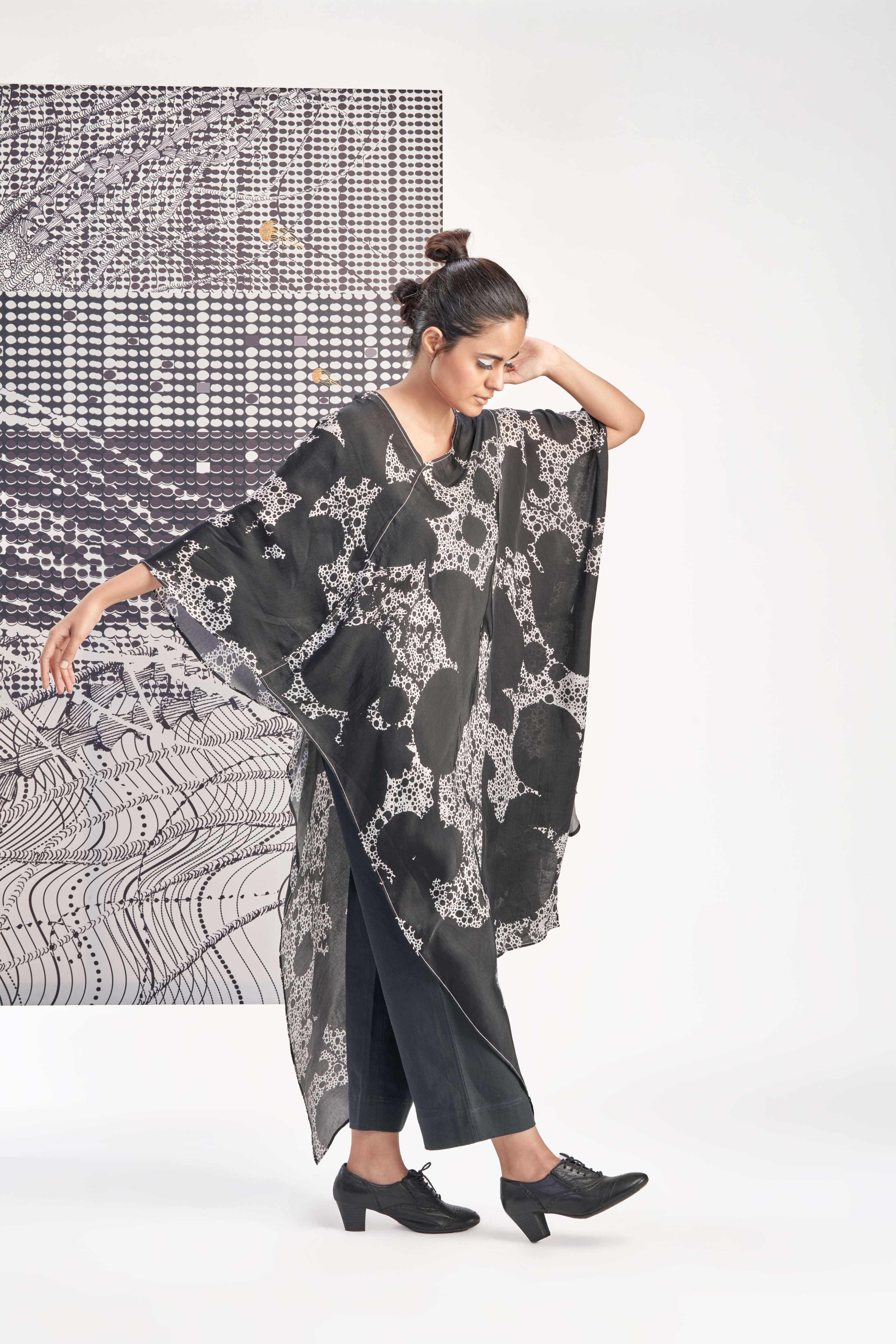 Black- Assymetric Long Tunic