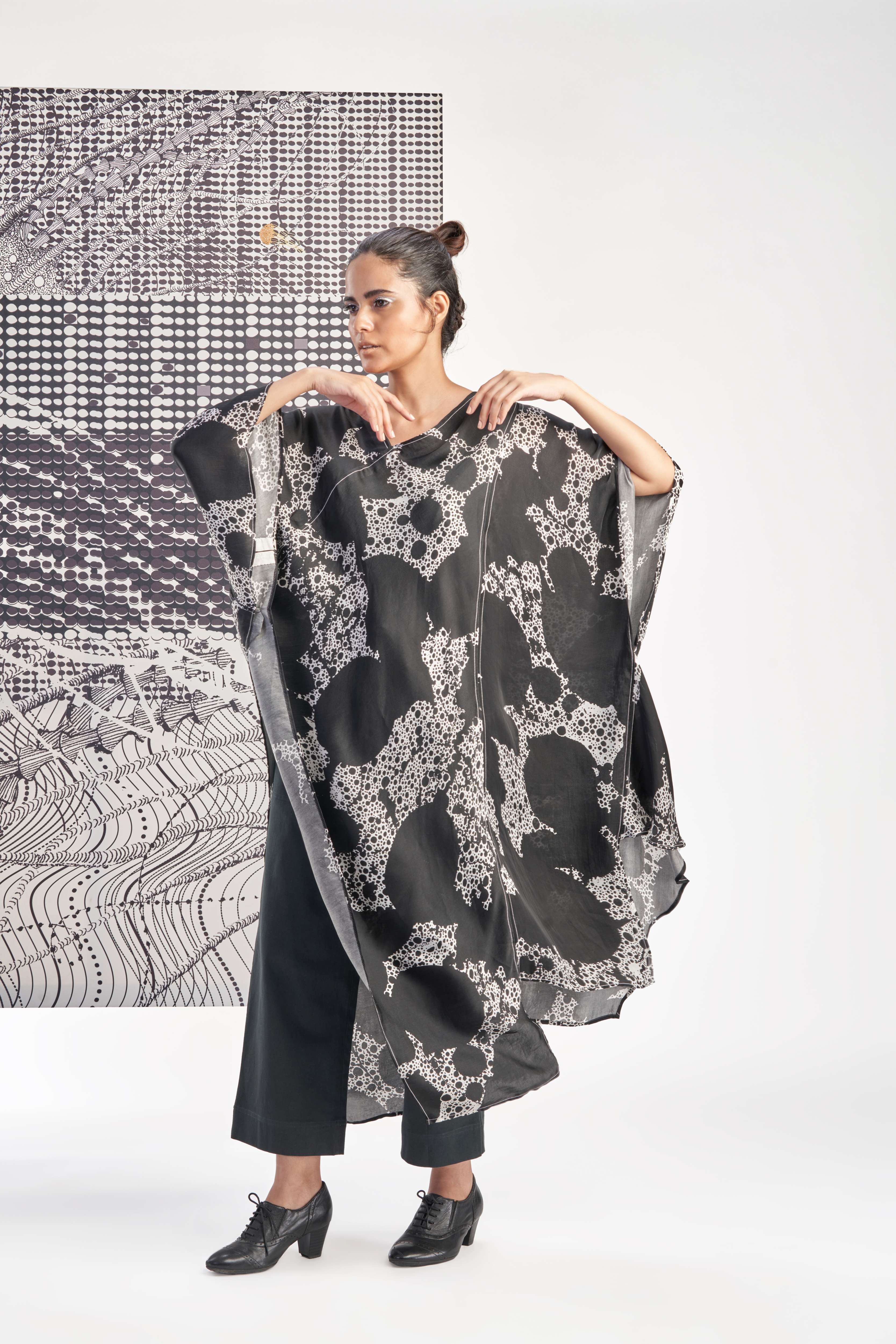 Black- Assymetric Long Tunic