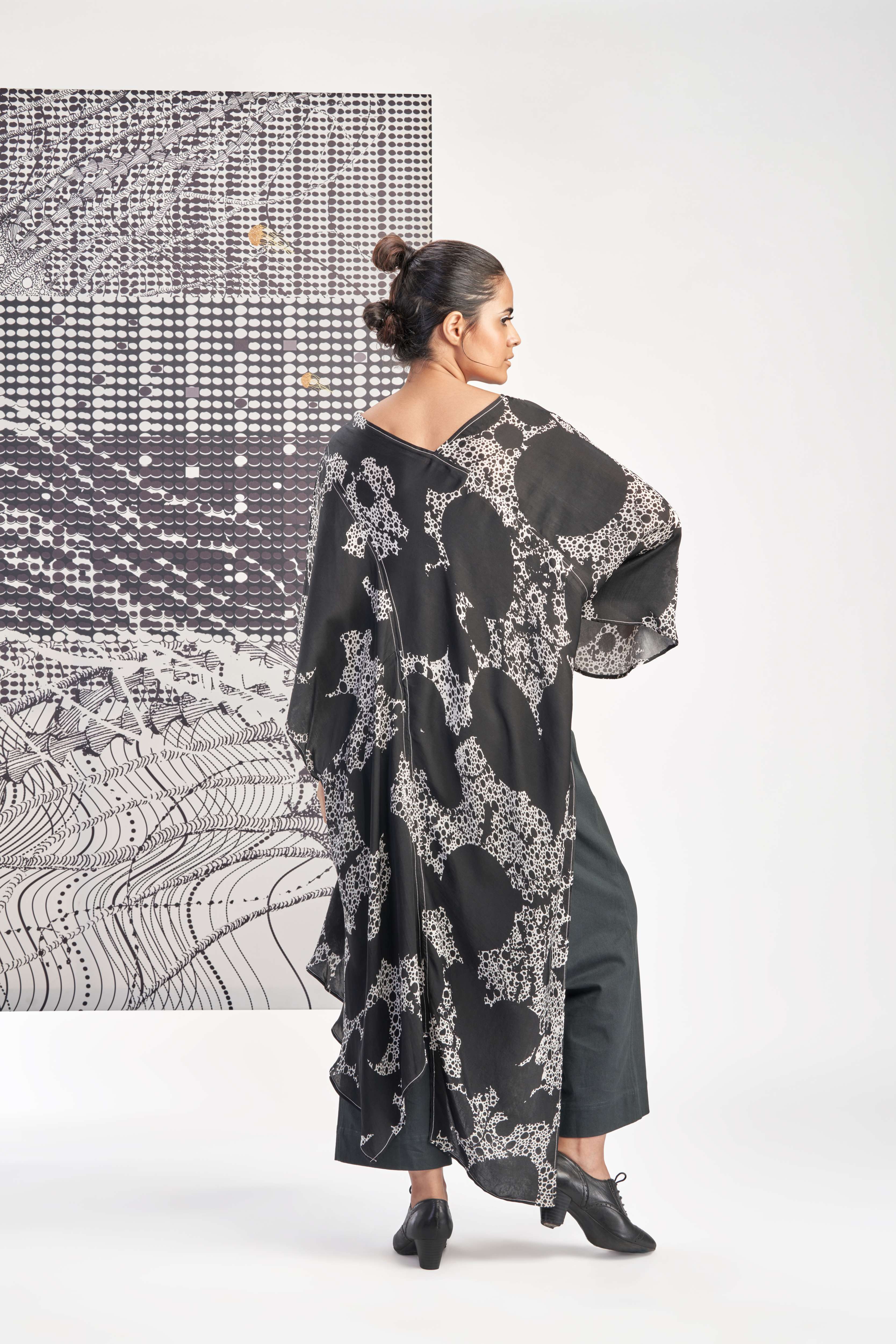 Black- Assymetric Long Tunic