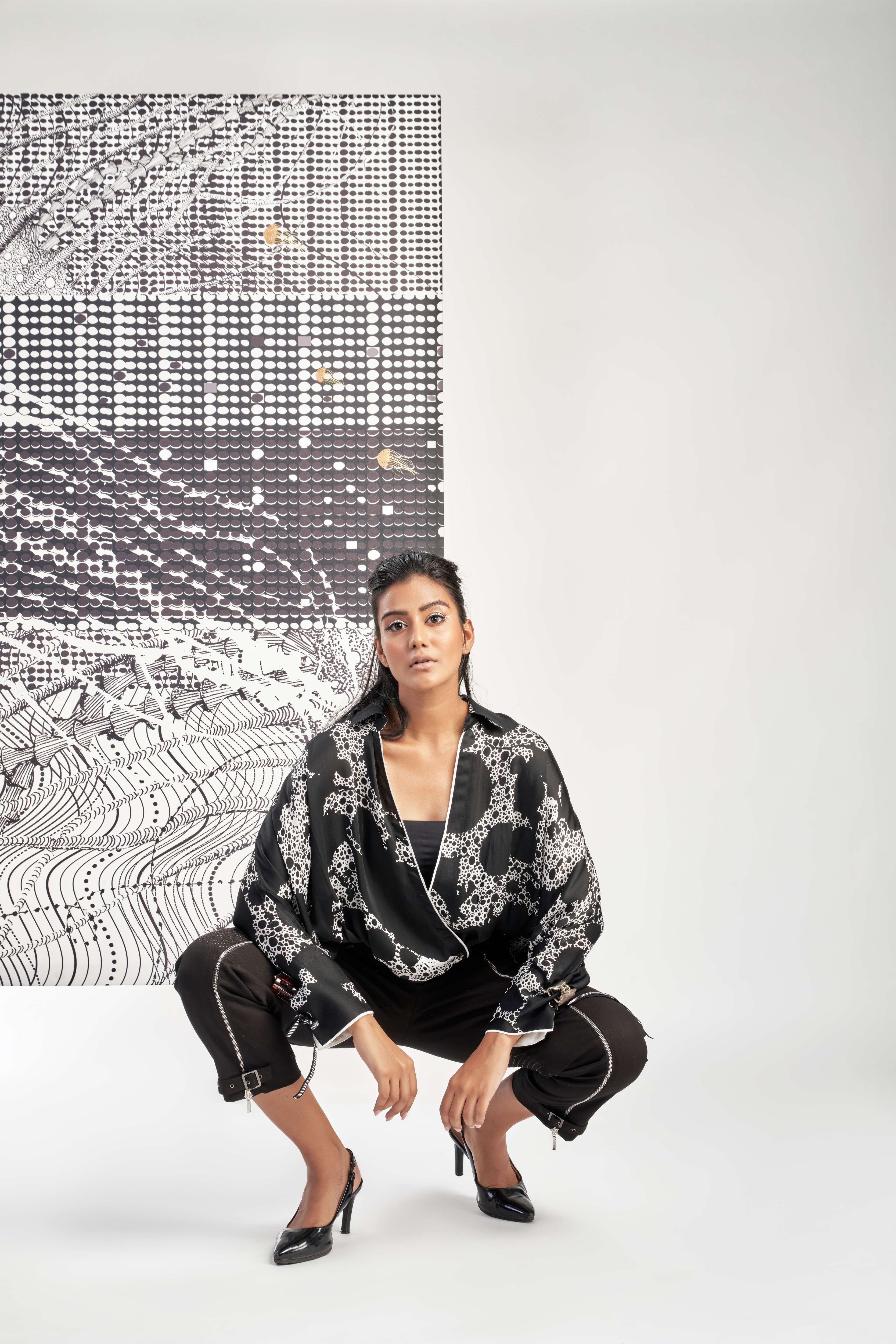 Black- Overlap Shirt