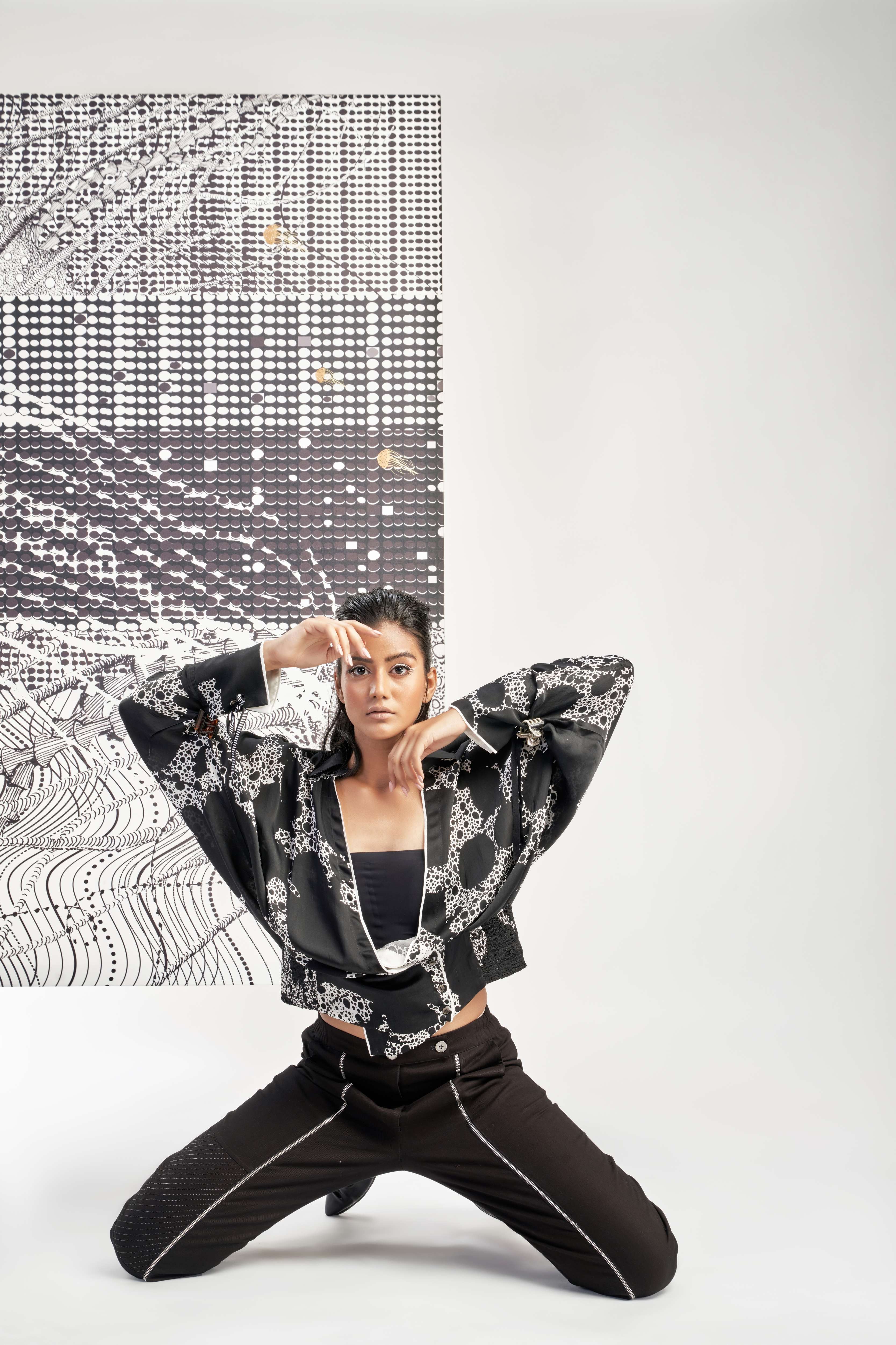 Black- Overlap Shirt