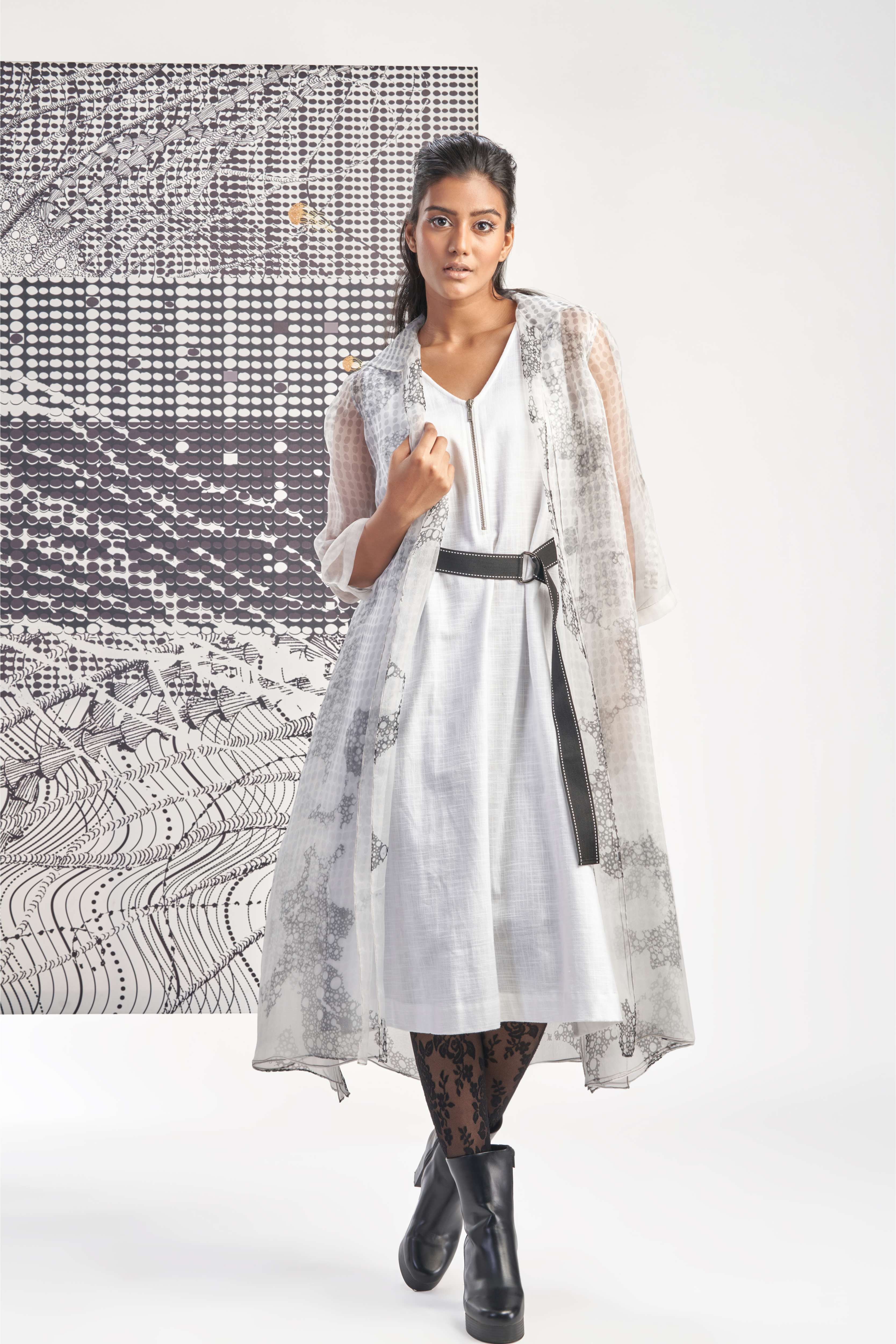 White- Sleeveless A-Line Dress