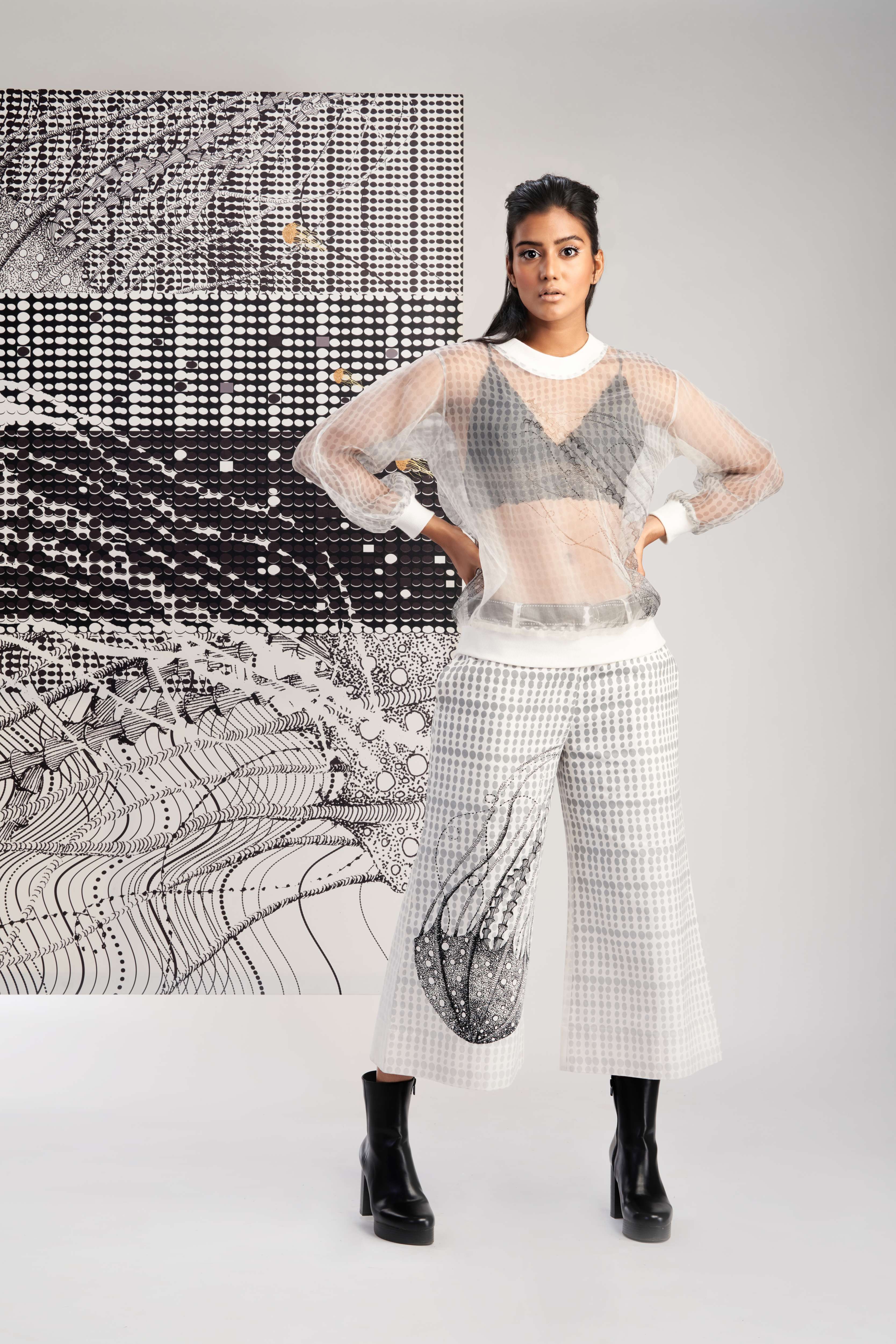 White- Organza Sweatshirt