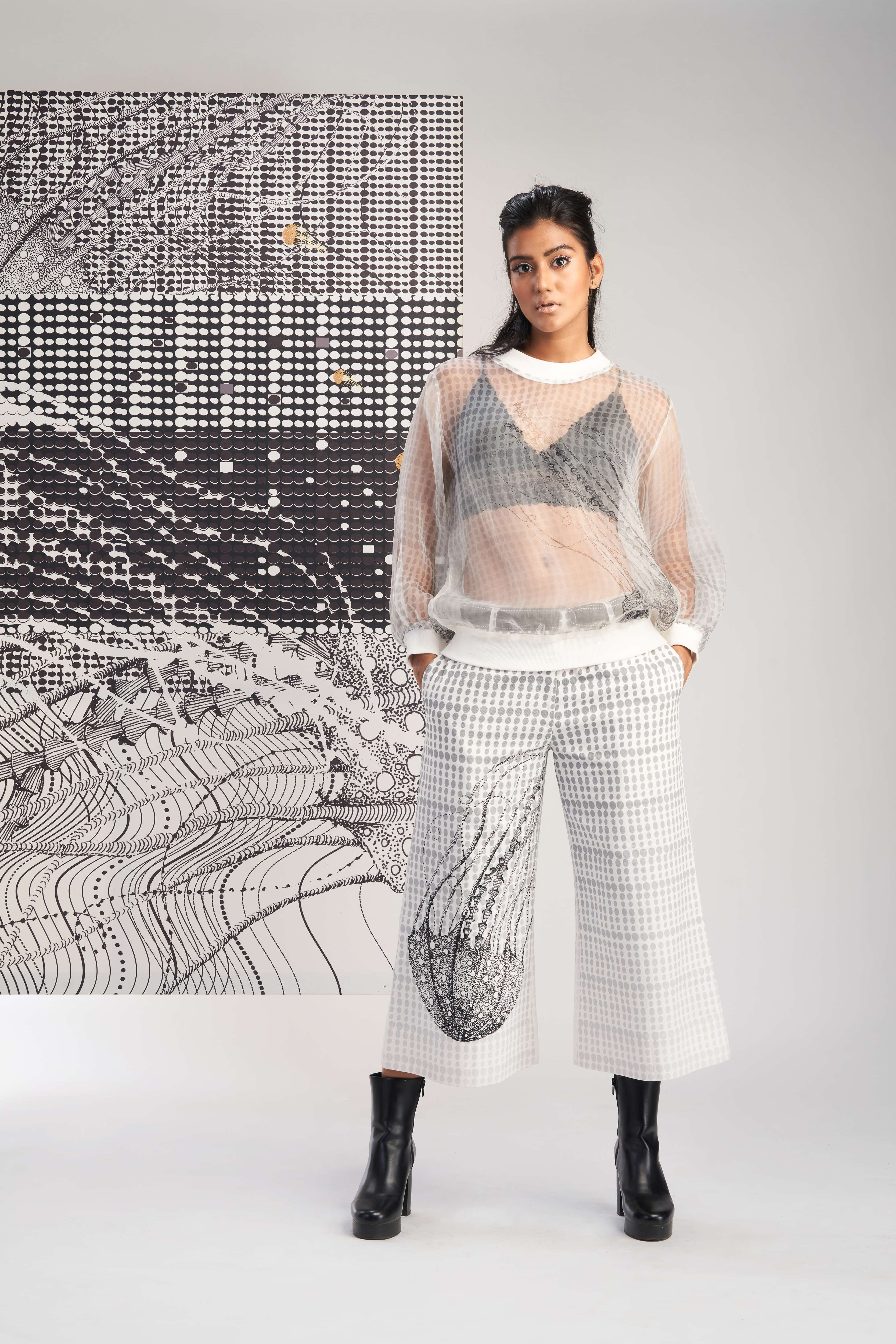 White- Organza Sweatshirt